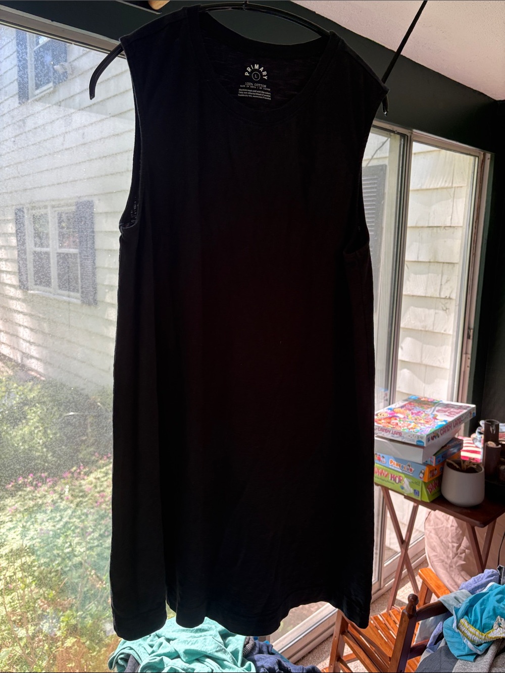Primary Black Sleeveless Shift Dress